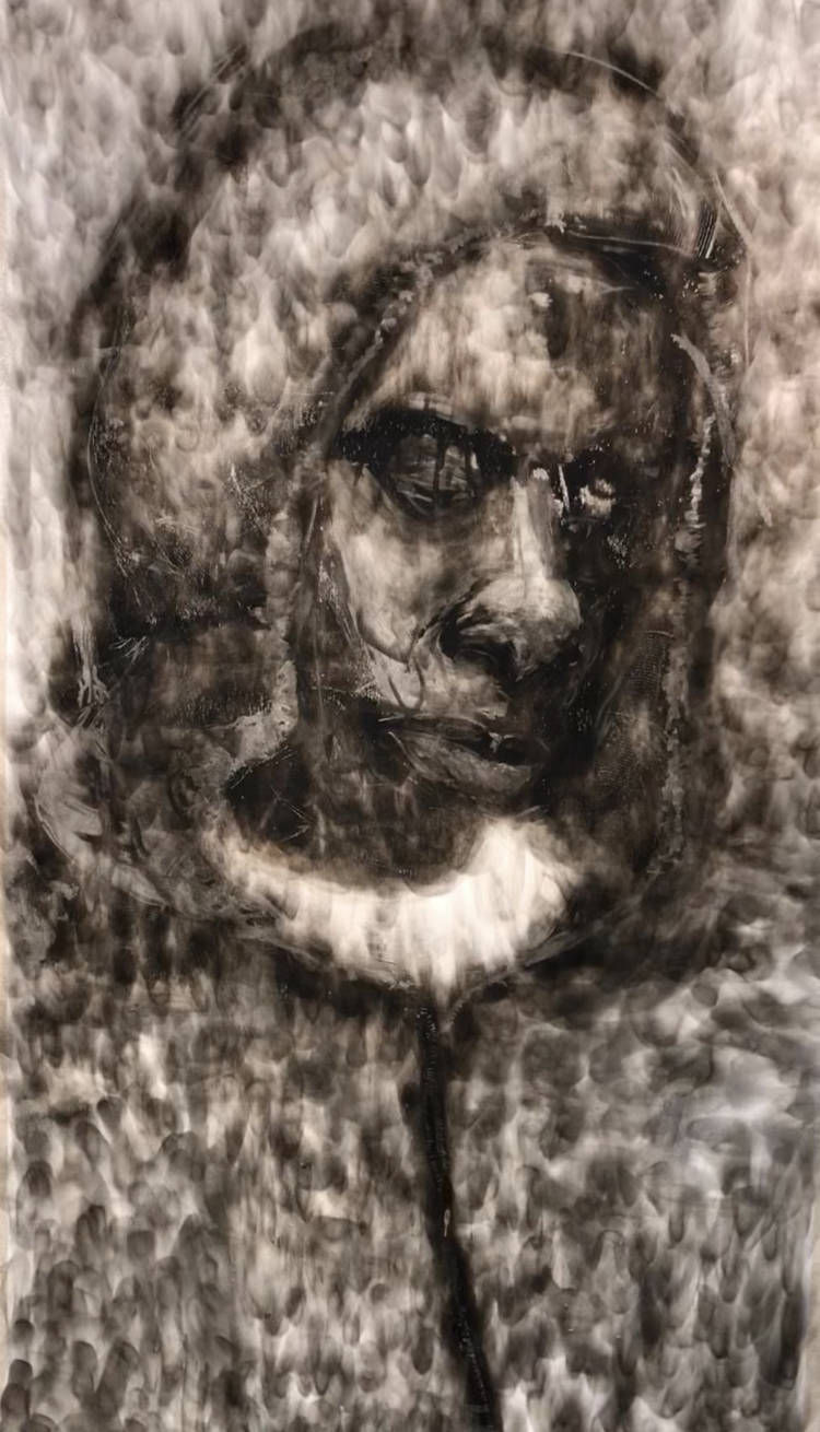 Gray hood, 36x52