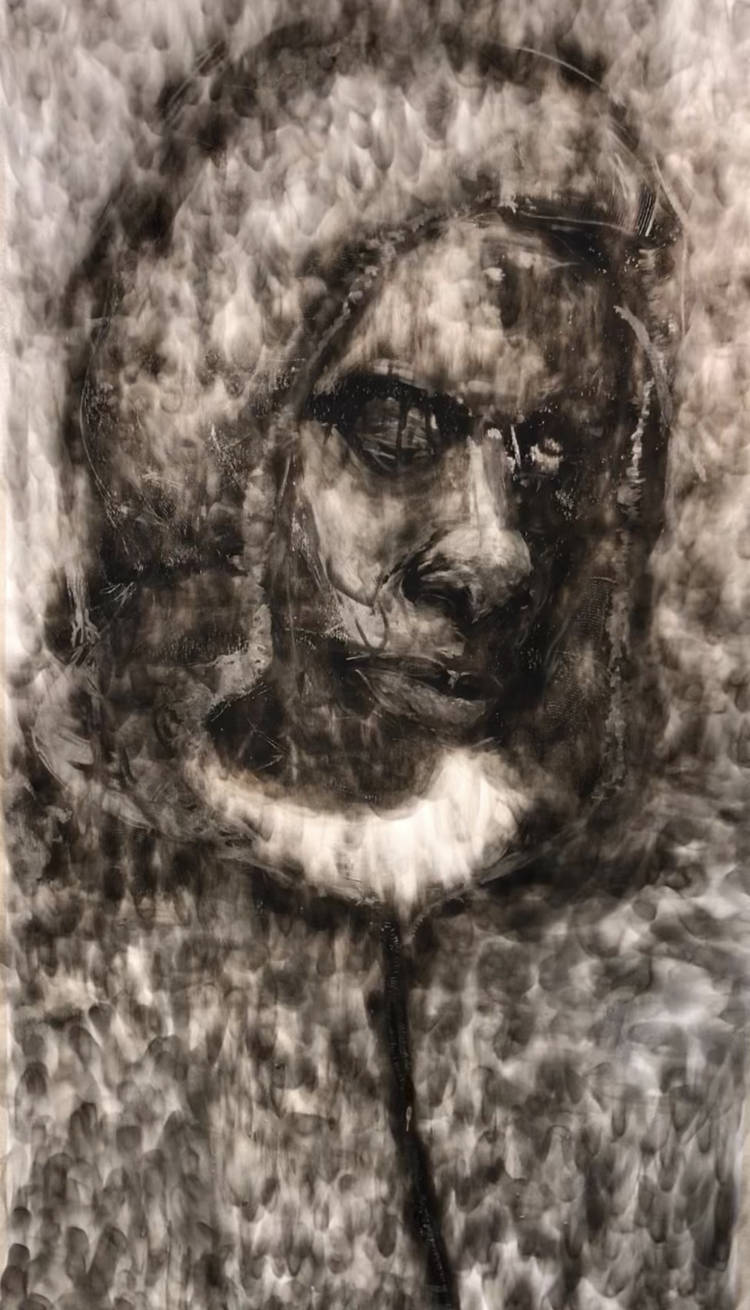 Gray hood, 36x52
